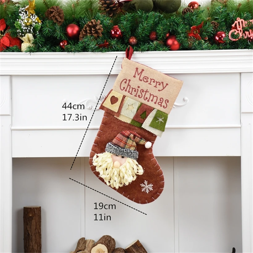 Christmas Stockings Santa Claus Snowman Gift Bag Christmas Decorations for Home Christmas Gifts New Year Christmas Stockings