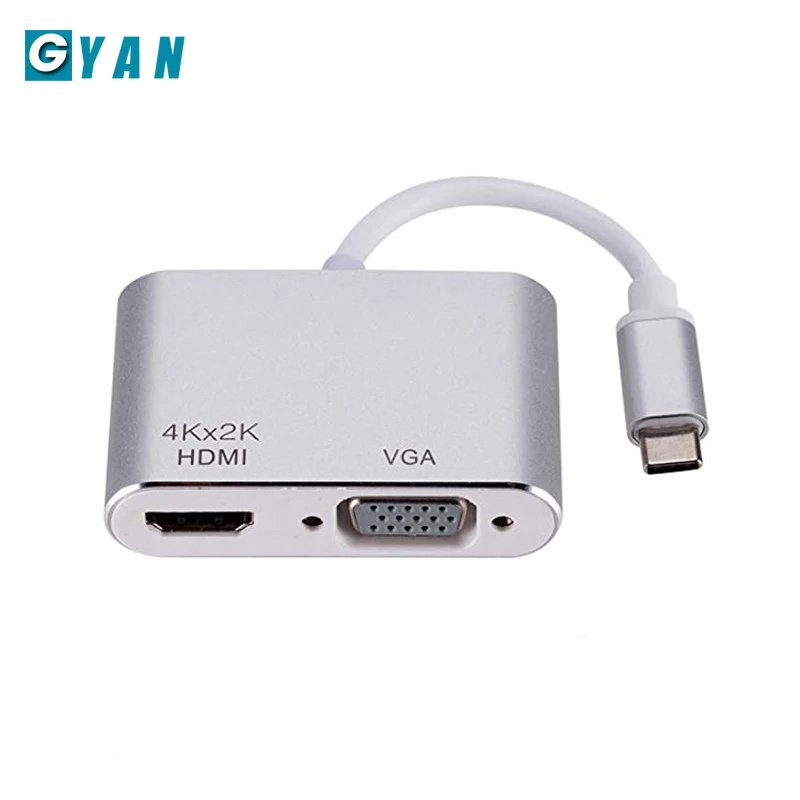 USB C к HDMI 4K VGA адаптер USB 3,1 type C USB-C к VGA HDMI преобразователи видеосигнала адаптер для Macbook Pro/Chromebook Pix