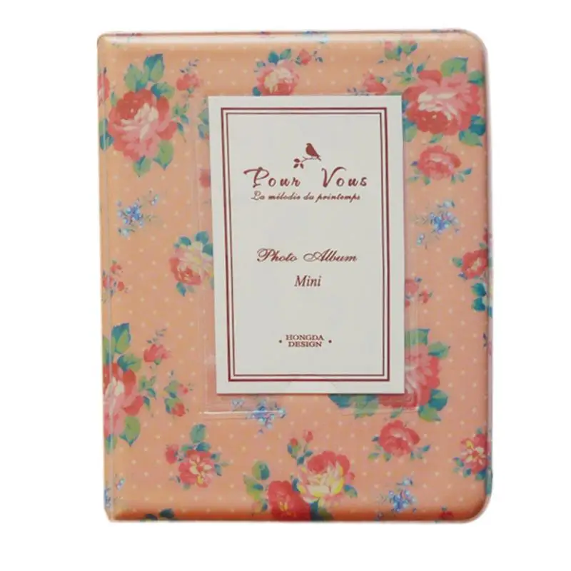 Pink 64 кармана фотоальбом для мини Fuji Instax Polaroid имя карты - Цвет: Pink