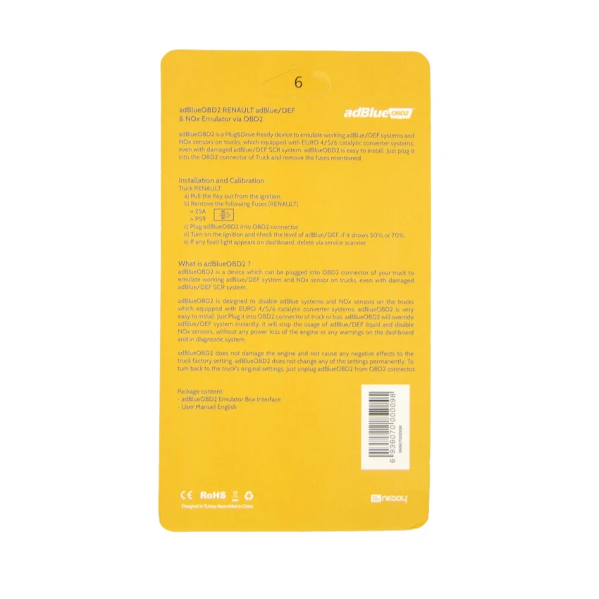Adblue OBD2 сканер для DAF/IVECO/RENAUL Adblue Эмулятор NOX/DEF через OBD OBD2 диагностический интерфейс для VOLVO Truck AdBlue OBD2