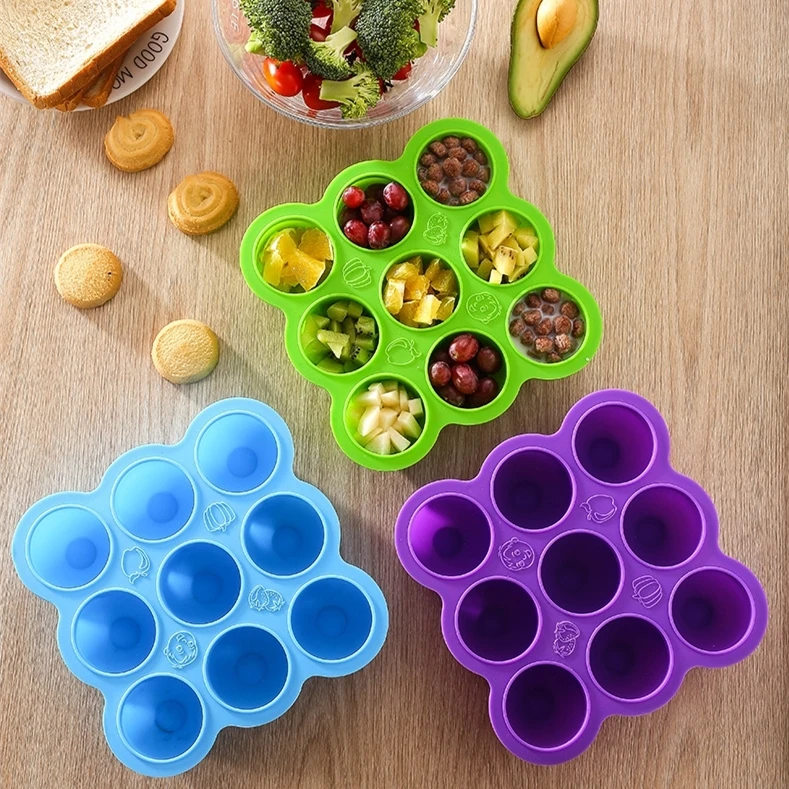 Silicone multifonction sécurité bébé | Treillis de fleur infantile, conteneur alimentaire, boîte de rangement de fruits, plateau de congélation, tasse moule à gâteaux