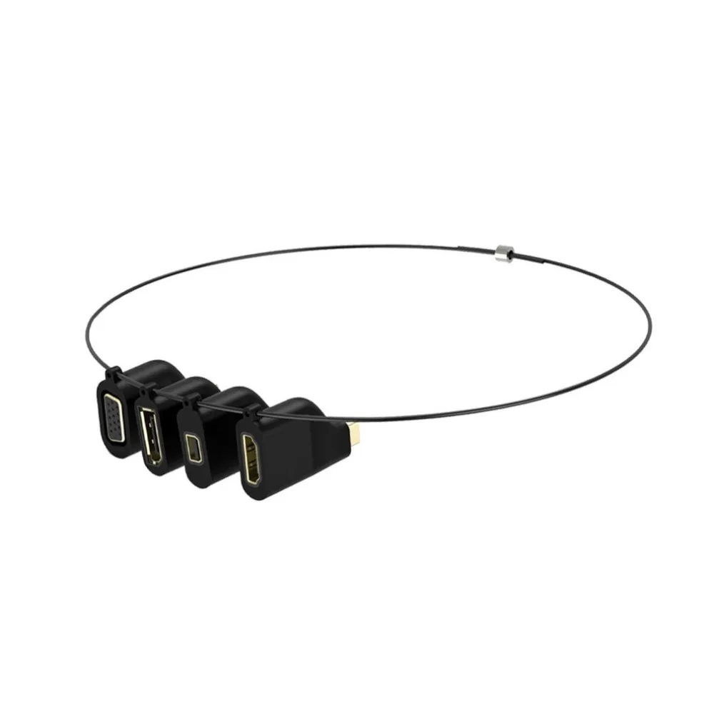 Тип C к HDMI 4K 60 Гц адаптер USB C к VGA DP Мини DP конвертер мужчин и женщин с брелком для MacBook Galaxy S9