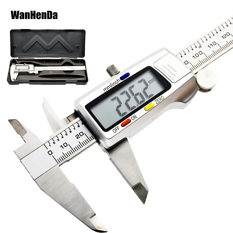 

Digital Caliper 6 "150mm LCD Messschieber paquimetro measuring instrument Vernier Calipers Measuring Tool Stainless Steel