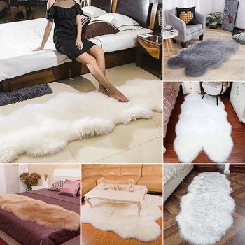 

Living Room Bedroom Rug Non-slip Soft Carpet Faux Fur Carpets Home Plush Floor Mats Chair Warm Rugs Carpet Rug For Living Room