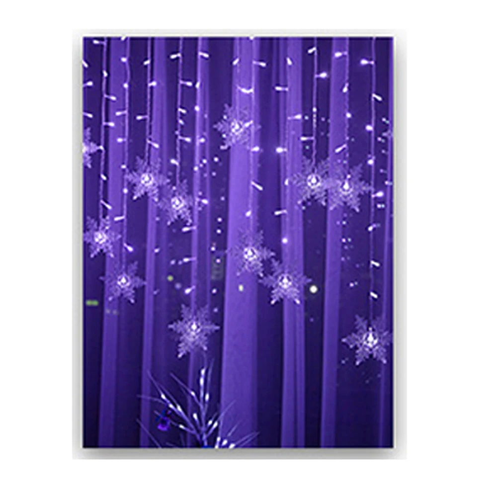 3,5 м Рождественский светильник-гирлянда со снежинками s 96 светильник s Droop занавес сосулька Сказочный светильник-Гирлянда для новогодней елки - Испускаемый цвет: Фиолетовый
