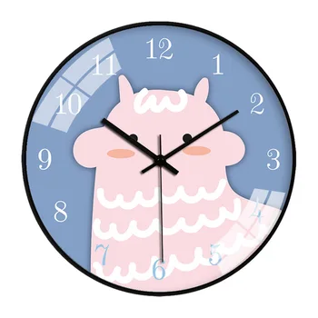 

1pc Hanging Clock Clock Wall Plastic Cute Cartoon Animal Pattern Decorative Hanging Clock Wall Clock For Book Store Home Nursery