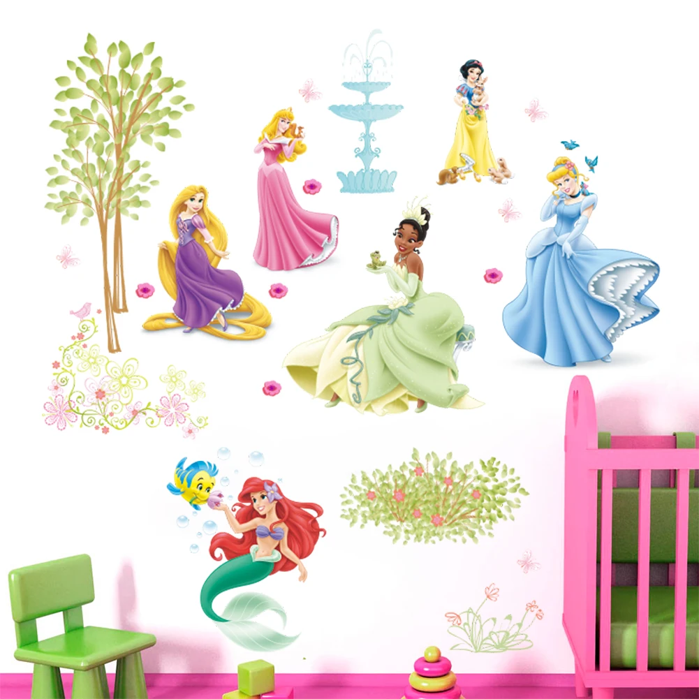 Wall Stickers Luminous Vinyl Decal Children Room Decoration Underwater world mermaid princess Wall Stickers For Kids Room decal fairy tale Cartoon DIY Decor Mural baby Room Decoration gift