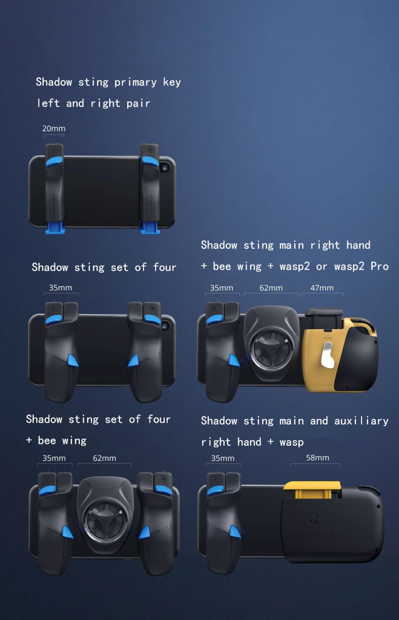2021 Flydigi New shadow sting Triggers pubg game trigger mobile gamepad hand-held shooting controller for Android and ios