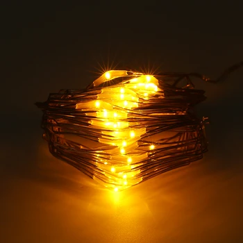 

4M 40 LEDs Button Battery Operated LED Copper Wire String Fairy Lights With Milky White Battery Case for Christmas Party