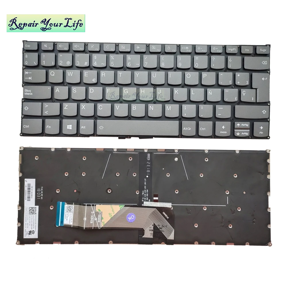 Computador Portátil Teclado Retroiluminado para Lenovo Ideapad C34014 14api 14iwl C740-14iml 730-15 15iwl 730-13ikb 530-14 530s-14 uk fr sp br Teclado de substituição - Imagem 2