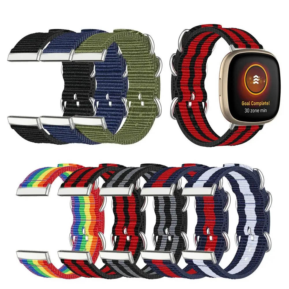 

High Quality Wrist For Fitbit Versa3/Sense Watch Band Canvas Smartwatch Bracelet Strap For Fitbit Versa 3 Replacement Watchband