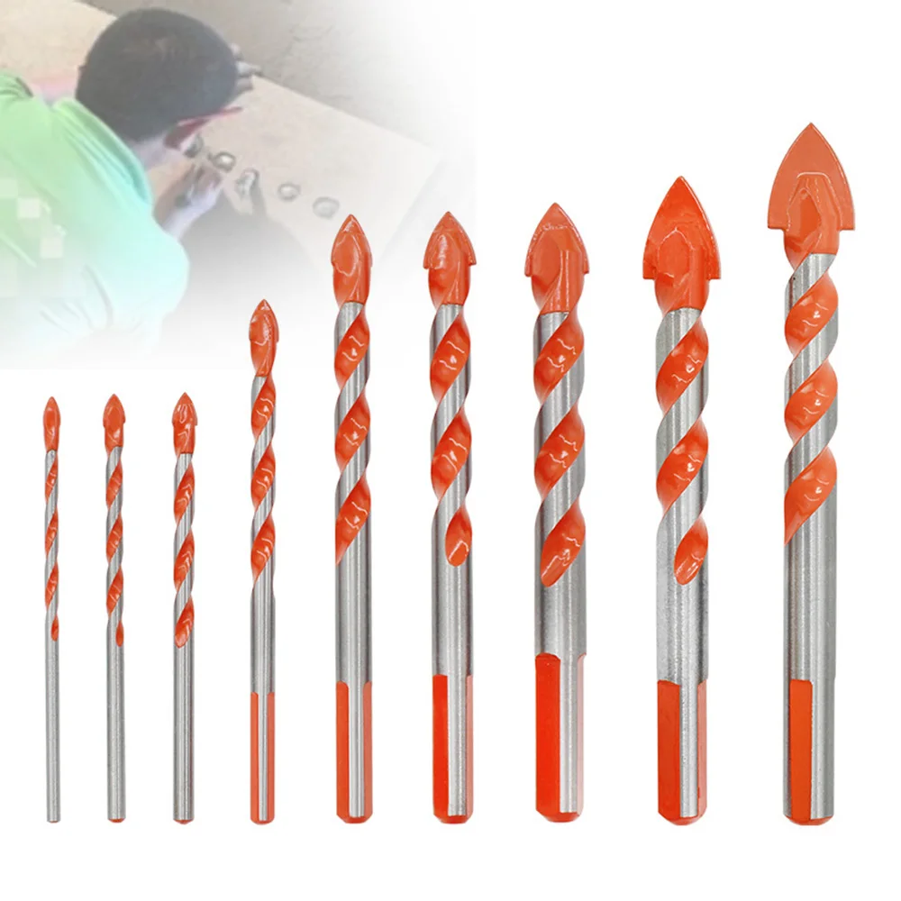 9Pcs/Set Multifunctional Tile Drill Bit Ceramic Glass Wall Drill Marble Hole Opener Alloy Drill Bit Electric Drill Punching Set