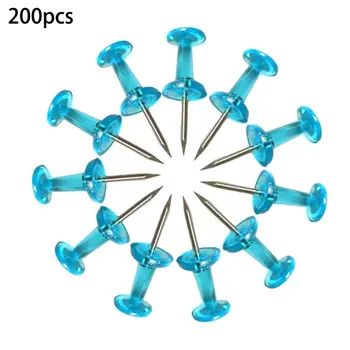 

200PCS Clear Plastic Push Pins Decorative Colored Map Thumb Tacks M2EC