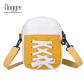 

Ougger Creative Design Canvas Bag Women Fashion Shoulder Bags Large Capacity Cell Phone Pocket Lady Handbag Zipper Messenger Bag