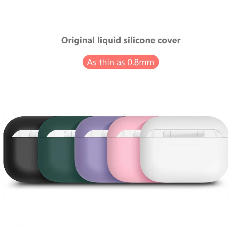 Оригинальный ультратонкий чехол из жидкого силикона для Apple Airpods Pro тонкий