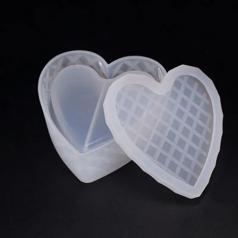 

Heart shaped Cut Section Mold DIY Crystal Epoxy Storage Box Mould Jewelry Gift Case Silicone Mould