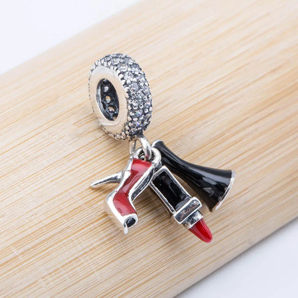 S925 Серебряные подвесные Бусины DIY Ювелирные изделия Гламурное трио Висячие