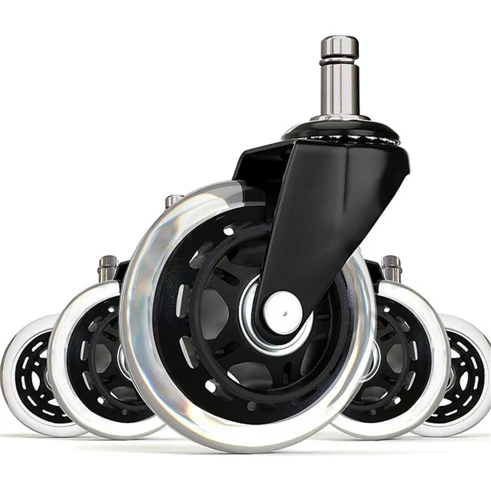 

1pcs/5PCS 3 Inch PU Transparent Chair Wheels Home Office Chair Caster Wheels Roller Rollerblade Style Castor Wheel Replacement
