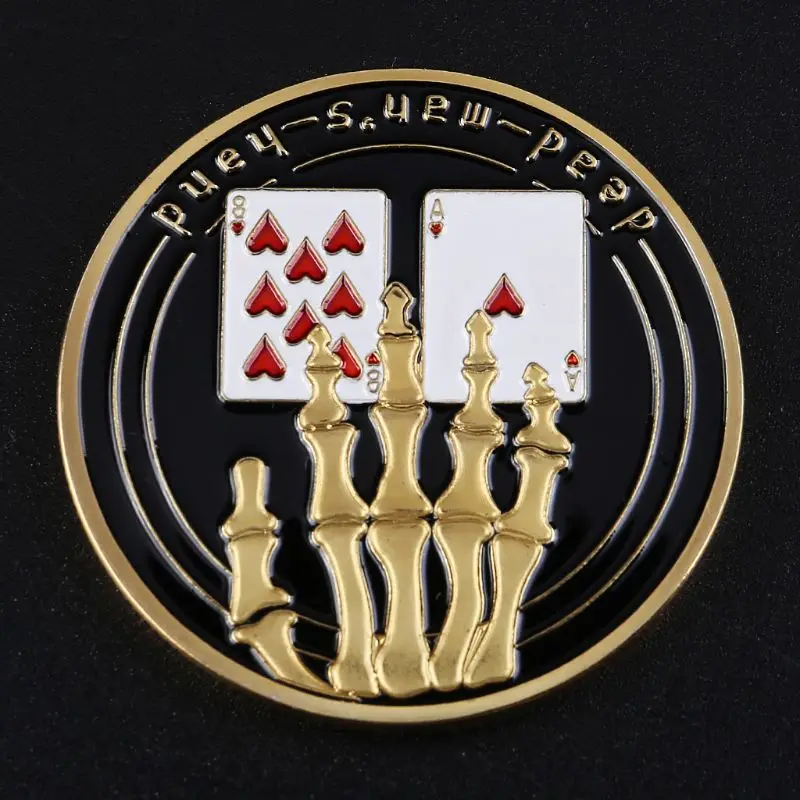 Череп и покерные фишки luckymemorial коллекция монет подарок сувенир художественный металлический Antiqu M68E
