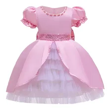 Одежда для маленьких девочек; кружевное платье принцессы с блестками; элегантное платье-пачка для дня рождения; нарядное платье для малышей
