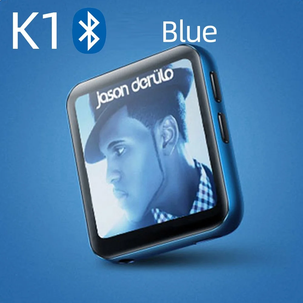 Сенсорный экран Клип MP3 плеер BENJIE K1 портативный Bluetooth музыкальный плеер HiFi металлический аудио плеер с fm-радио Запись голоса электронная книга - Цвет: Blue