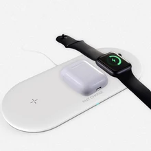 3 в 1 беспроводной зарядный коврик, беспроводная зарядная станция 9 Вт Qi Быстрая зарядка коврик совместим с AirPods Apple Watch Series 1 2 3