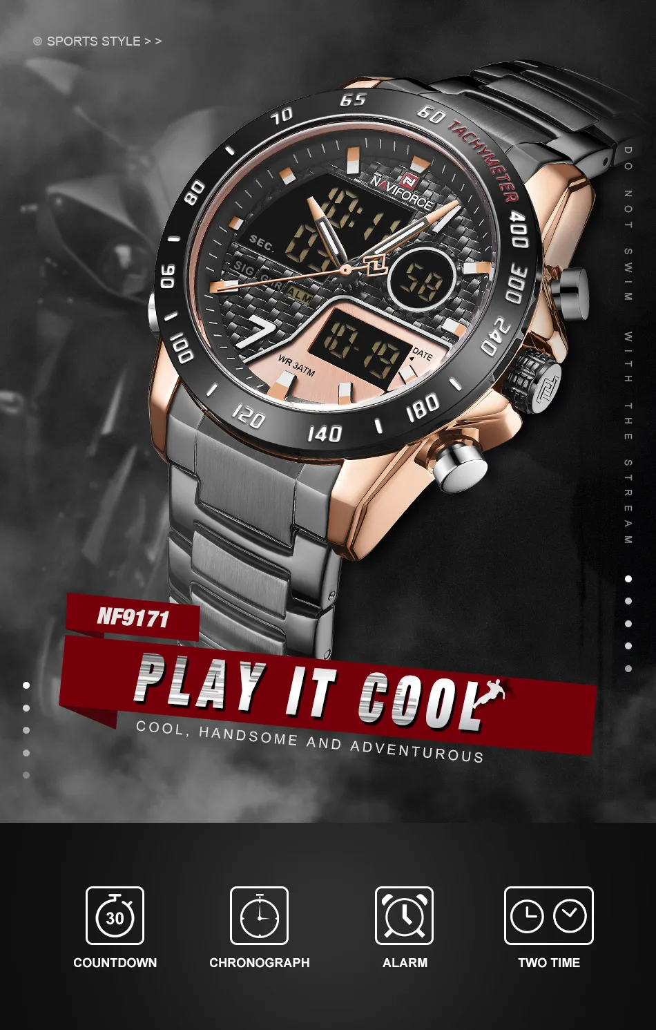 Новые мужские часы Топ люксовый бренд NAVIFORCE армейские спортивные мужские часы из нержавеющей стали водонепроницаемые кварцевые наручные часы Мужские часы