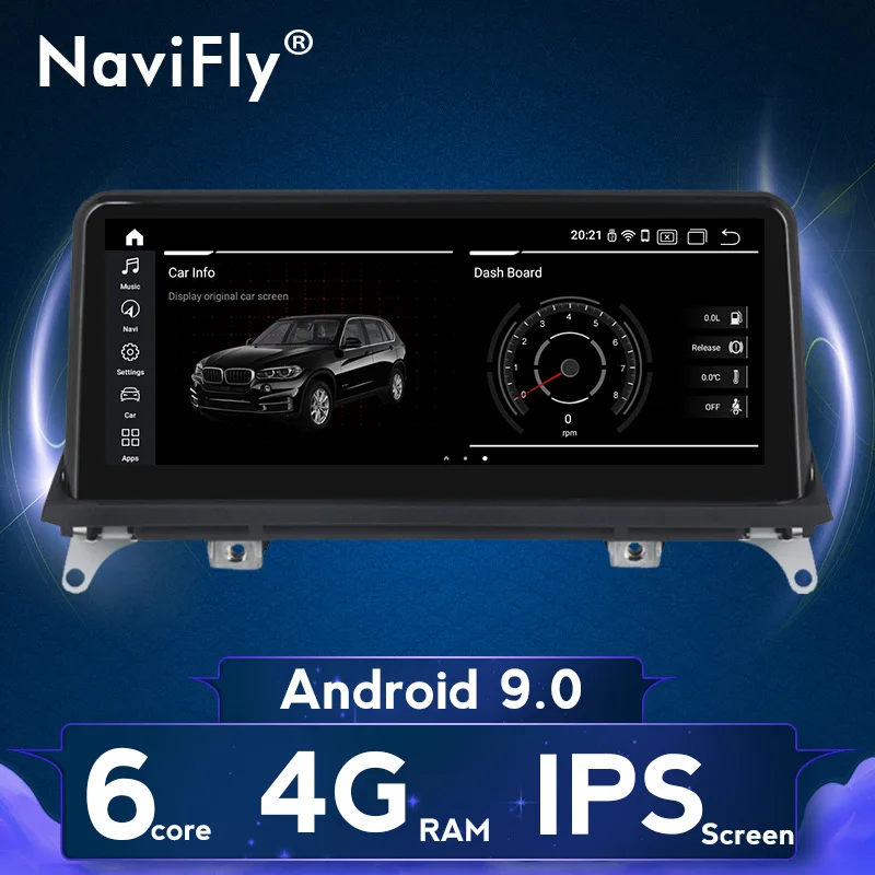 Автомобильный мультимедийный плеер NaviFly 10 25 &quotIPS Android 9 для BMW X5 E70 X6 E71 2007 2013