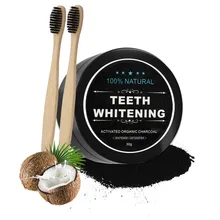 2pcs Wood Toothbrush with Activated Charcoal Powder Adults Children Dental Teeth Whitening Set Black Eco Friendly Product