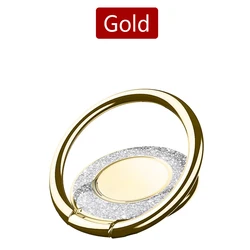 Exquisite Bling Diamond Ring Stand - Elegant Metal Finger Holder (Gold)