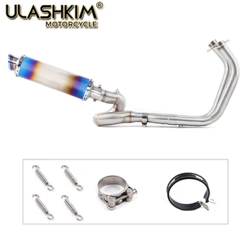 

Motorcycle Exhaust Muffler Middle Link Pipe Full System Slip On For kawasaki NINJA650R ninja650 Z650 2017 2018