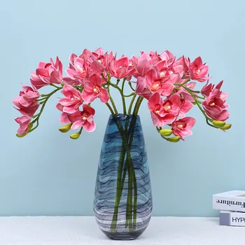 

If Xi High-End 3D Printing 10 Head Cymbidium Faberi Home Decoration Hanging Decoration Flower Simulated Green Plants Bonsai Arti