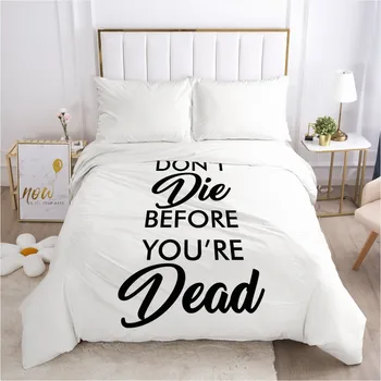

3D Duvet Cover with Zipper Comforter/Quilt/Blanket Cover 180x210 140x200 3D Nordic Bedding White Letter Customize size/design