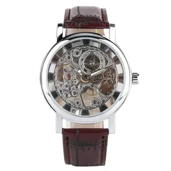 

HobbyLane Luxury Automatic Mechanical Watch Alloy Skeleton Wristwatches Gifts for Man