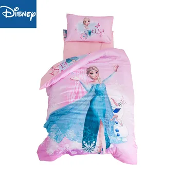 

Disney Pink Frozen Elsa Bedding set for Girls Baby 47"X59" Crib Size Quilt Duvet Cover Cotton Bed Linens Kids Comforter 3D print