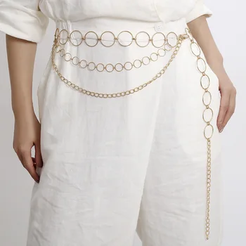 

cross-border jewelry contracted chain tassel body chain business circle geometry U waist chain female temperament