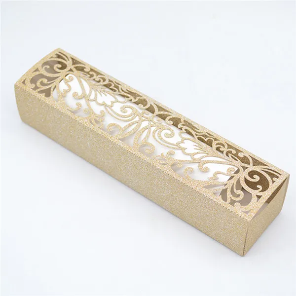 glitter rose gold Изысканная лазерная резка блестящая бумага приглашение на празднование свадьбы коробка - Цвет: glitter rose gold