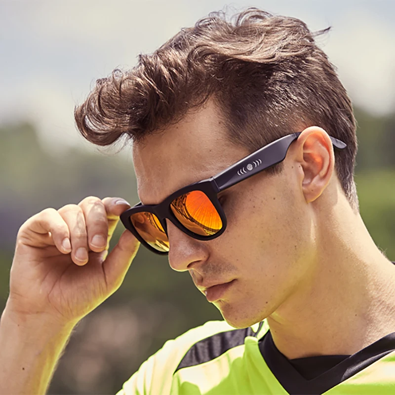 携帯電話用の骨伝導サングラス,Bluetooth,音楽,色の変更と矯正