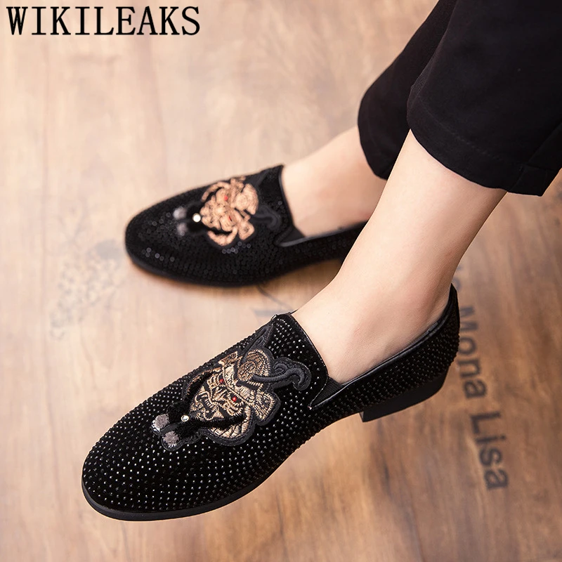 mens dress shoes with rhinestones