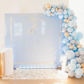 

97pcs Metal Gold Macaroon Blue Gray Balloon Garland Arch Birthday Party Wedding Baby Shower Latex Balloons Background Decoration