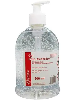 

GEL HIDROALCOHÓLICO BETAFAR 500 ML. Prolonged and effective protection front to pathogens medium setting and al's contact