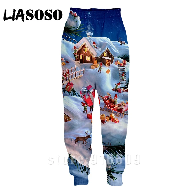 3d принт для мужчин и женщин Рождество мода полная длина jogger Рождество Зима Harajuku Санта Клаус Спортивные Штаны Аниме спортивные брюки