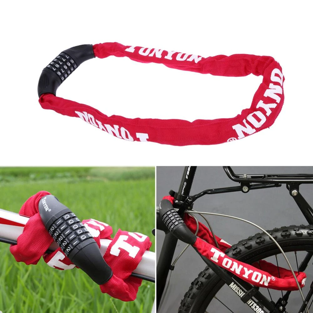 Bicycle Chain Lock Bike Security Anti-theft 5-Digit Combination Password Padlock