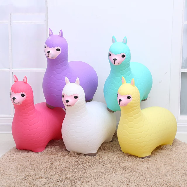 60cm Baby Alpaca Bouncy Toys Inflatable Ride on Animal Sports Toys Jumping Horse Thicken PVC Children for Kids 2