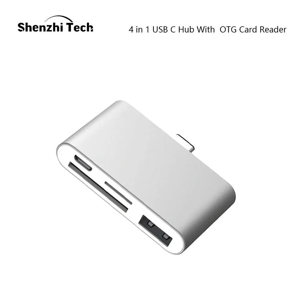 

Mini USB C Hub, SD TF Card Reader, Aluminum USB C Adapter Smart OTG Reader for Laptop Tablet Smartphone