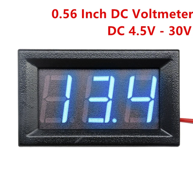 0.56 Mini LED Digital Voltmeter Detector DC 4.5-30V 12V 24V Voltage(BLUE)