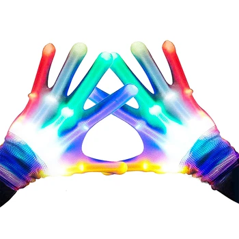 

Cosplay Costume Glitter Gloves LED Glowing Finger Tips Adult Children Acrylic Glowing Gloves Halloween Party Props Birthday Gift