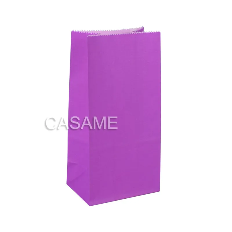 10 шт крафт-бумажные пакеты для свадебной вечеринки, подарочная упаковка для конфет - Цвет: Purple