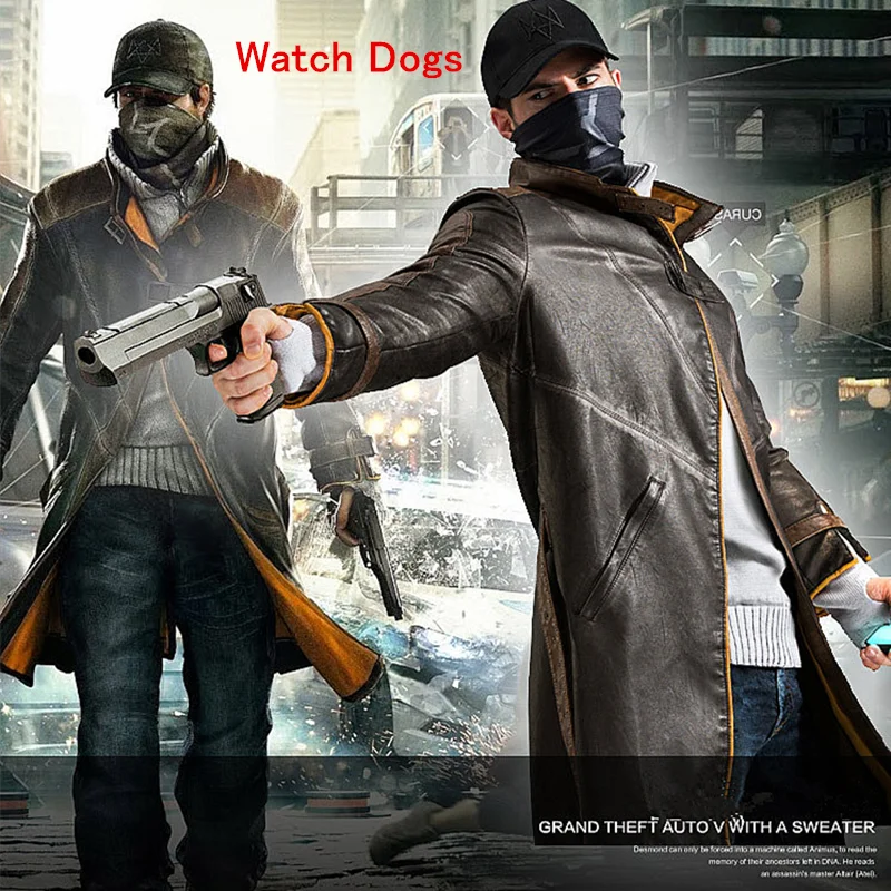 Костюм для косплея собаки из искусственной кожи куртка Aiden Pearce ветровка костюмы