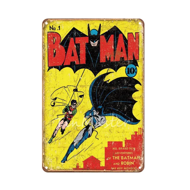 Vintage Smile Tin Signs Cartoon Bat Spider-Man Metal Sign Painting Bathroom Laundry Baby Living Room Decoration Retro Home Decor - Цвет: 20028